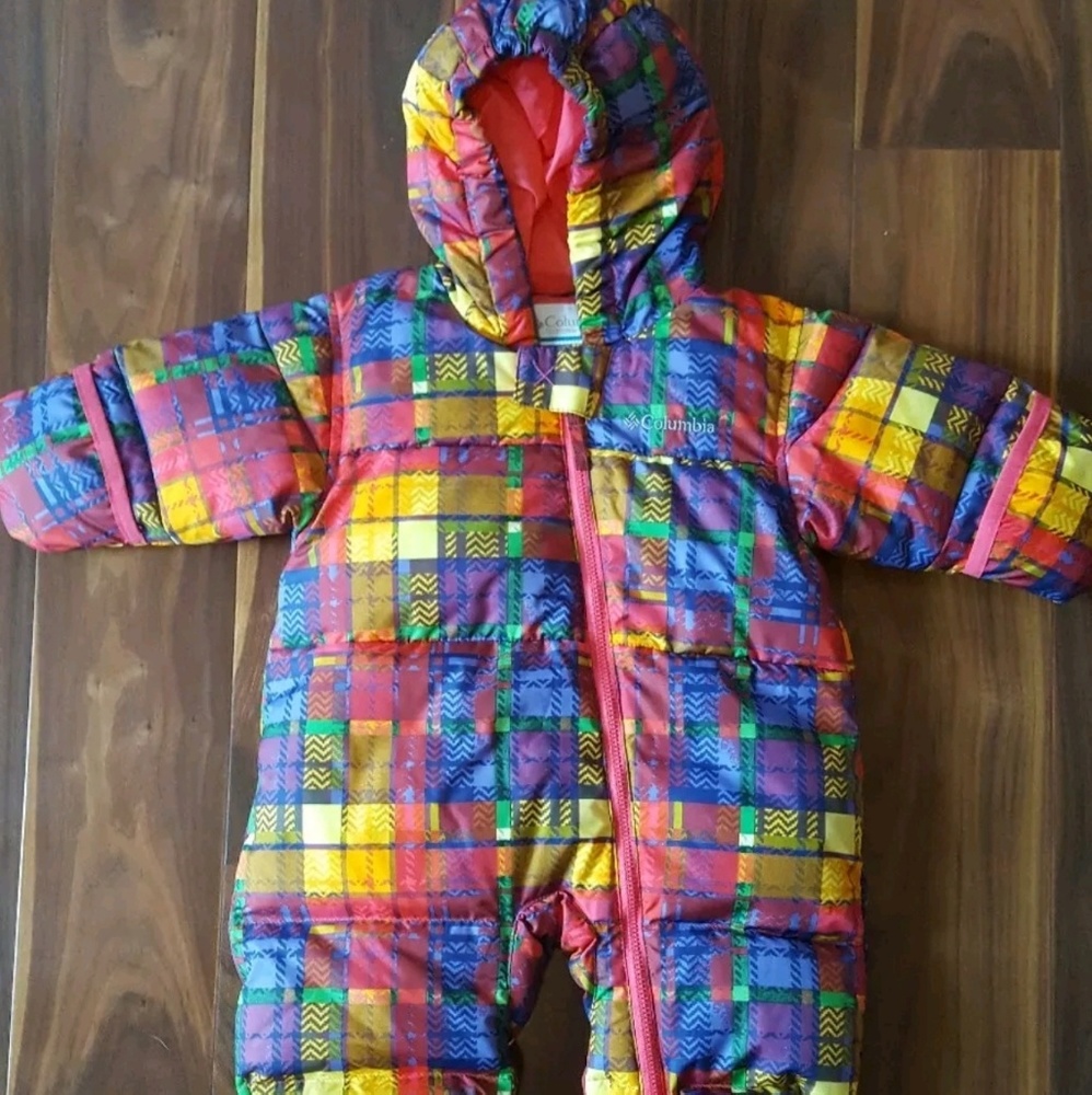New Columbia Infant Colorful Plaid Snowsuit 6 M